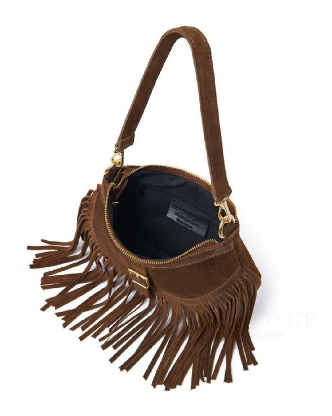 Chloe Dark Chocolate Fringe Cross Body Bag