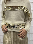 Cream/Gold Sequin Disk Jumper