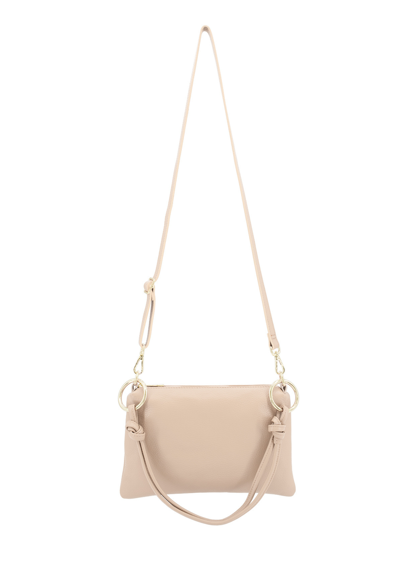 Black Leather Gold Ring Shoulder Bag
