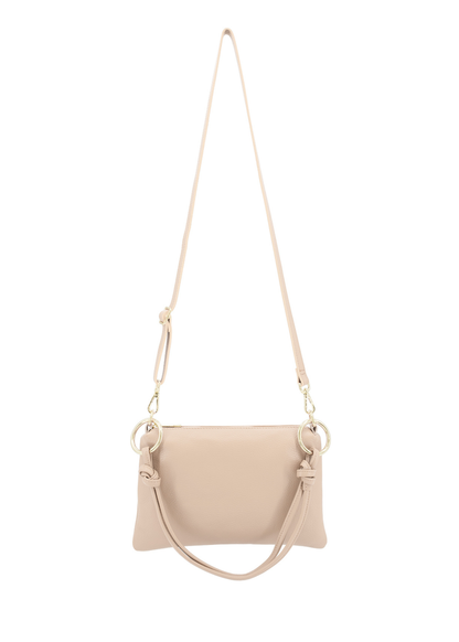 Black Leather Gold Ring Shoulder Bag