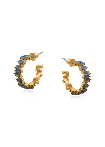 Blue Sirens Crystal Hoop Earrings
