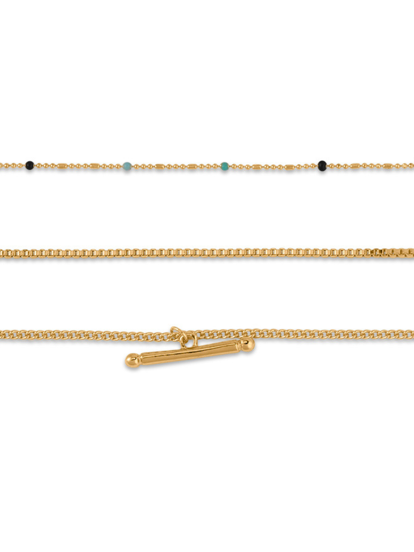 NEW Gold/Multi Camille 3 Layered Bracelet