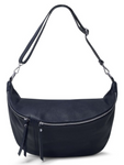 Navy XL Leather Bum Bag