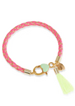 Pale Pink & Gold Plaited Bracelet (2 Tassel Colours)