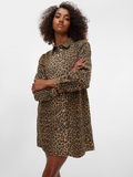 Lucie Animal Print Denim Shirt Dress