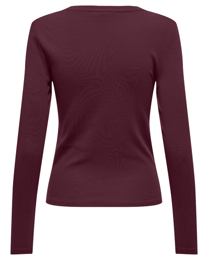 Wine Riley Basic Long Sleeve T Shirt