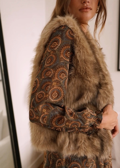Taupe Faux Fur Gilet