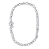 Silver Maude Curb Chain T bar Necklace