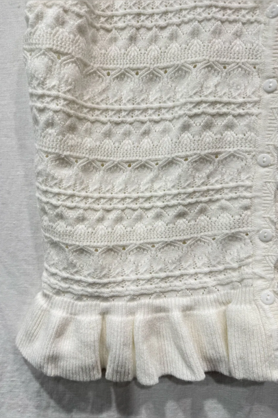 Cream Crochet Frill Edge Top