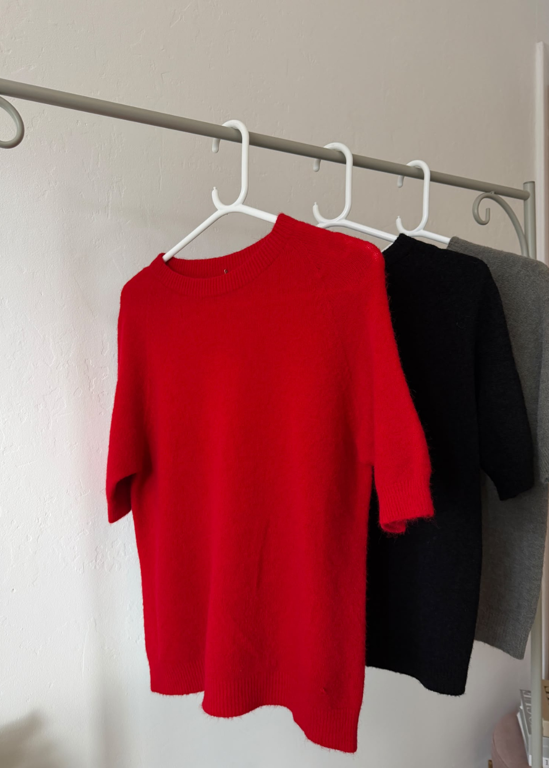 Black S/S Alpaca Mix Jumper
