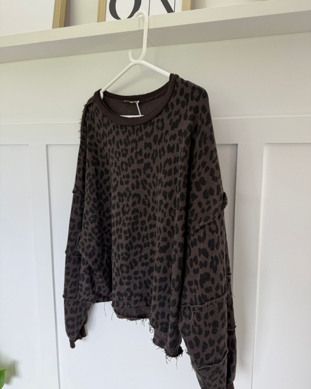 Chocolate Leopard Oversized Sweatshirt