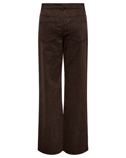 Madison Dark Leopard High Waist Wide Leg Jeans