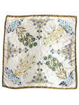 Blue Multi-Floral Pattern Silk Touch Square Scarf