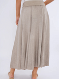 Mocha Washed Linen Panel Skirt