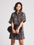 Lucie Animal Print Denim Shirt Dress