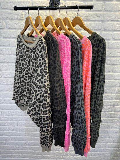 Chocolate Leopard Oversized Sweatshirt