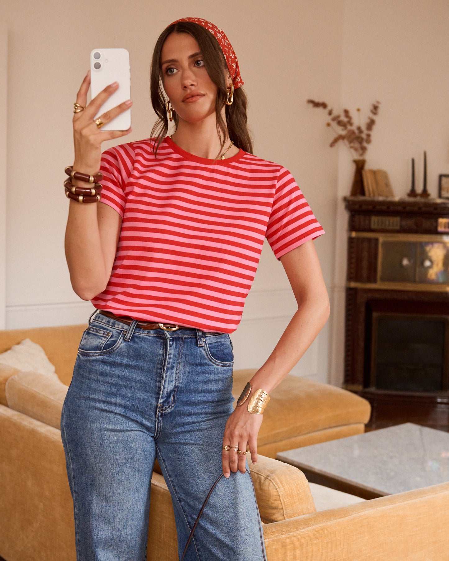 Pink/Red Stripe Classic T-Shirt