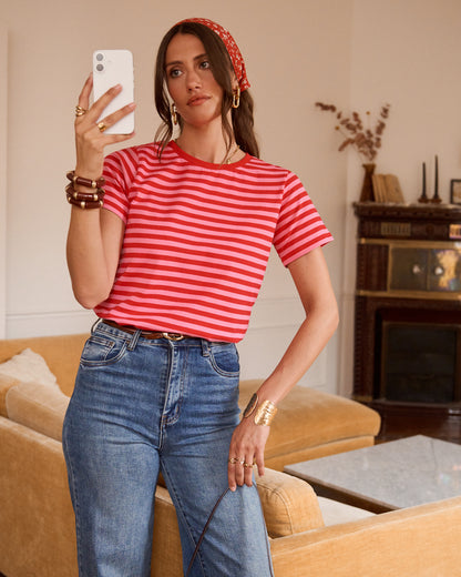 Pink/Red Stripe Classic T-Shirt