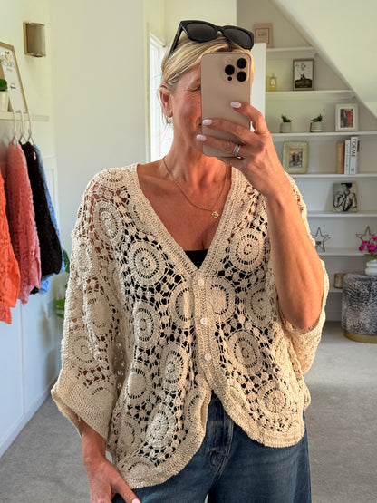 Stone Circle Design Crochet Cardigan