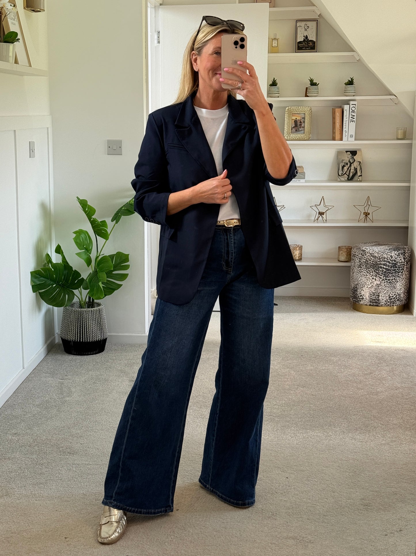 NEW Navy Single Button Plain Blazer