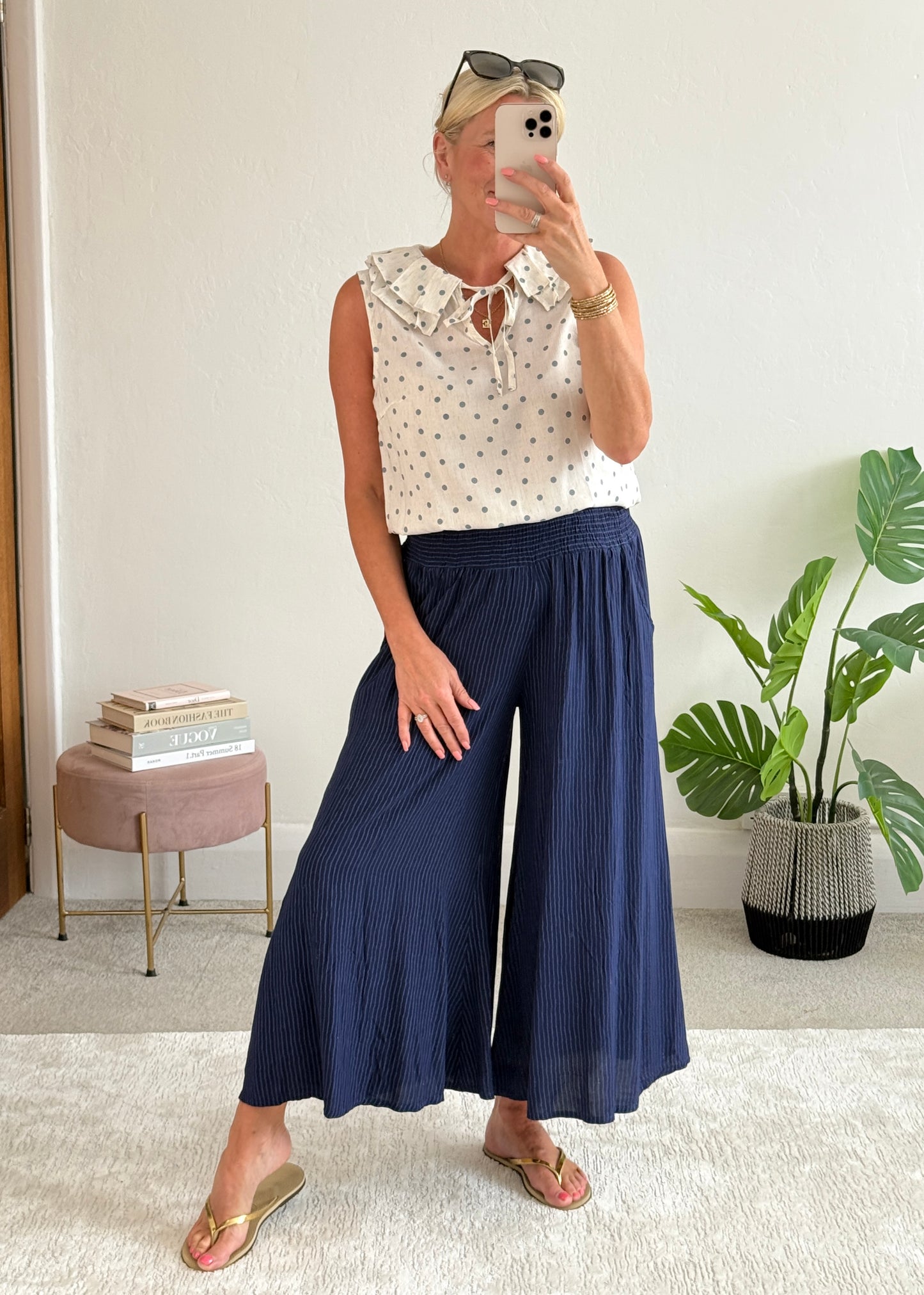 Navy Stripe Palazzo Culottes