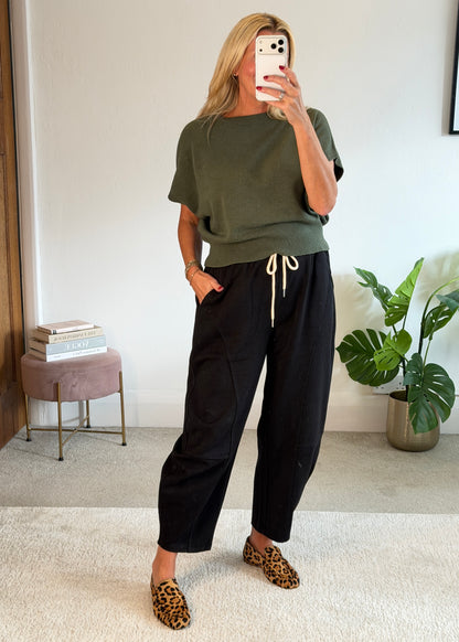 Black Barrel Joggers