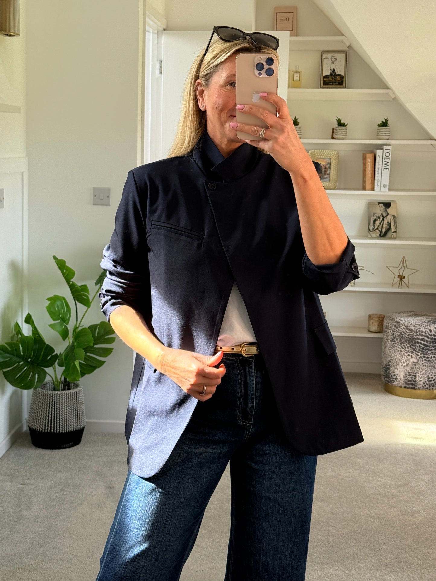 NEW Navy Single Button Plain Blazer