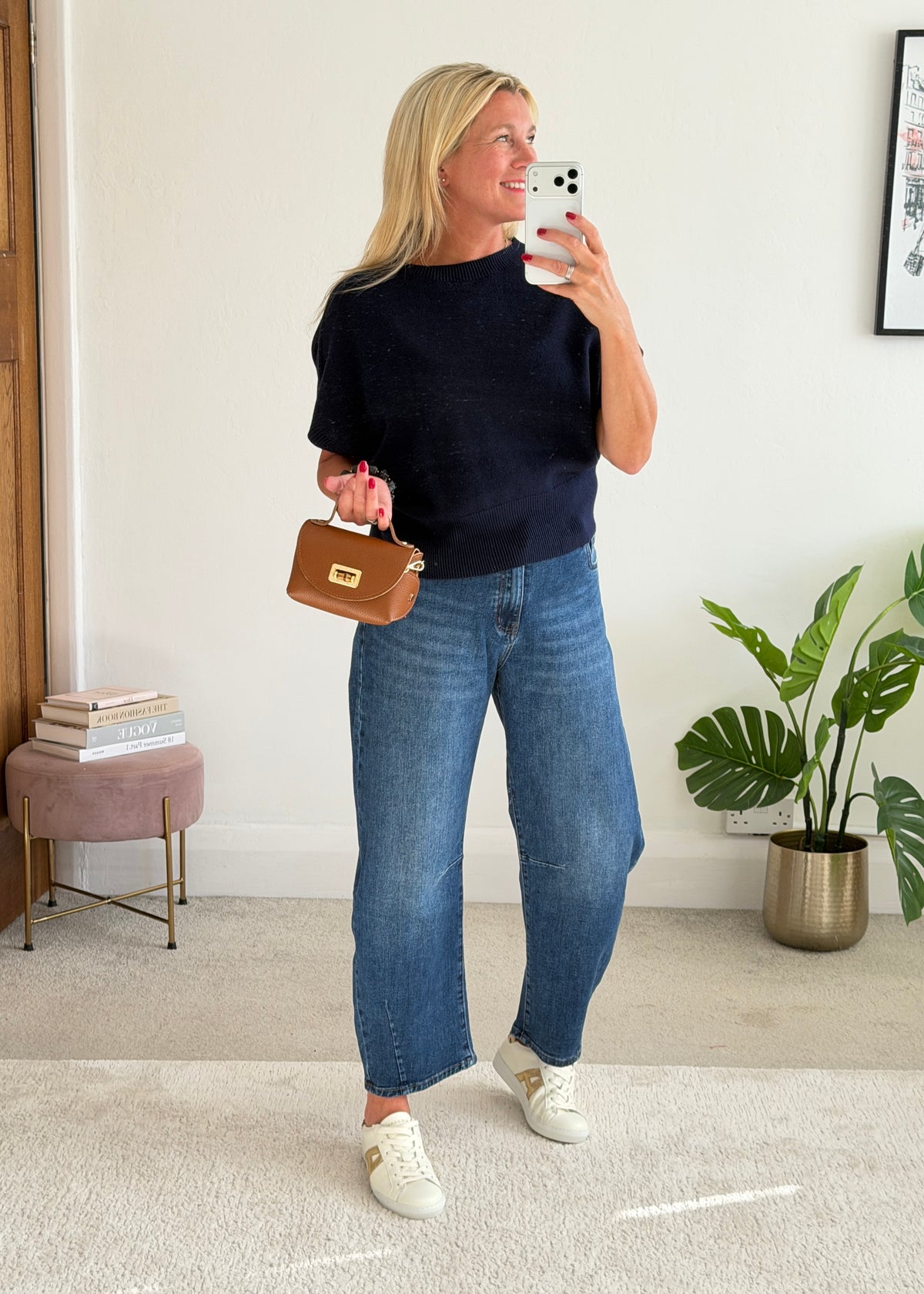 Navy S/Sleeve Batwing Jumper