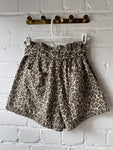 Leopard Print Denim H/W Shorts