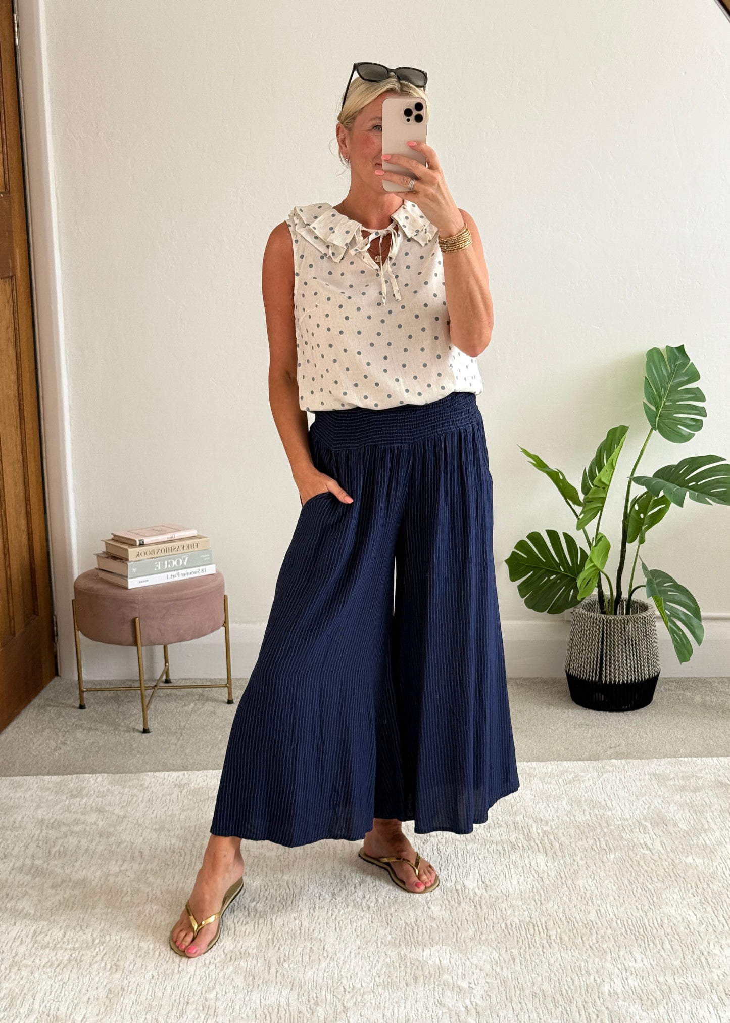 Navy Stripe Palazzo Culottes