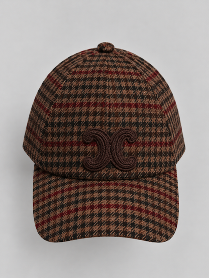 Brown Heritage Check Baseball Cap