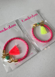 Pink & Gold Plaited Bracelet (2 Tassel Colours)