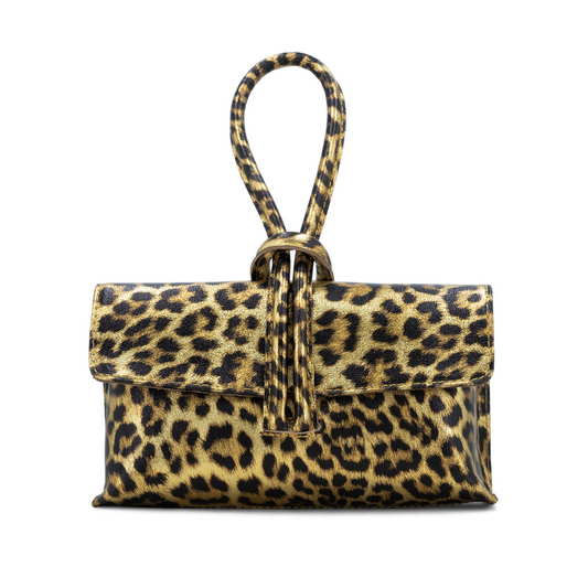 Gold Leopard Loop Clutch/Cross Body Bag