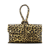 Pewter Leopard Loop Clutch/Cross Body Bag