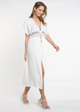 White Alassio Tie Front Kimono