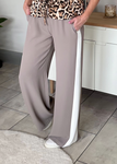 Khaki/Neon Stripe Wide Leg Trousers