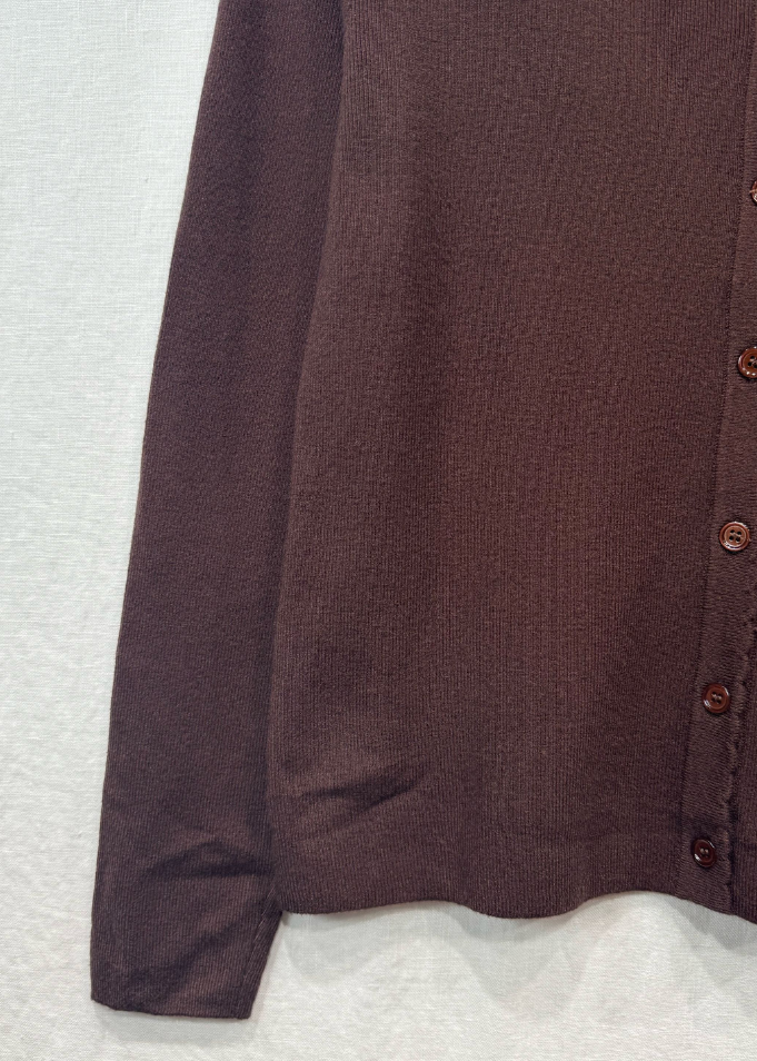 Chocolate Scallop Edge Cardigan
