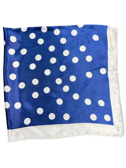 Navy/White Polka Dot Silk Touch Square Scarf