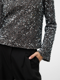 Bella Silver Sequin Top