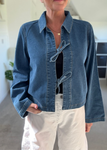 White Cotton Barrel Leg Jeans