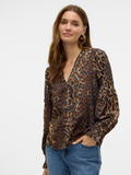 Leopard V Neck & Lace L/S Top