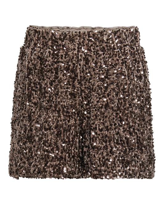 Chestnut Sequin Shorts