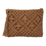 Black Crochet Boho Clutch Bag