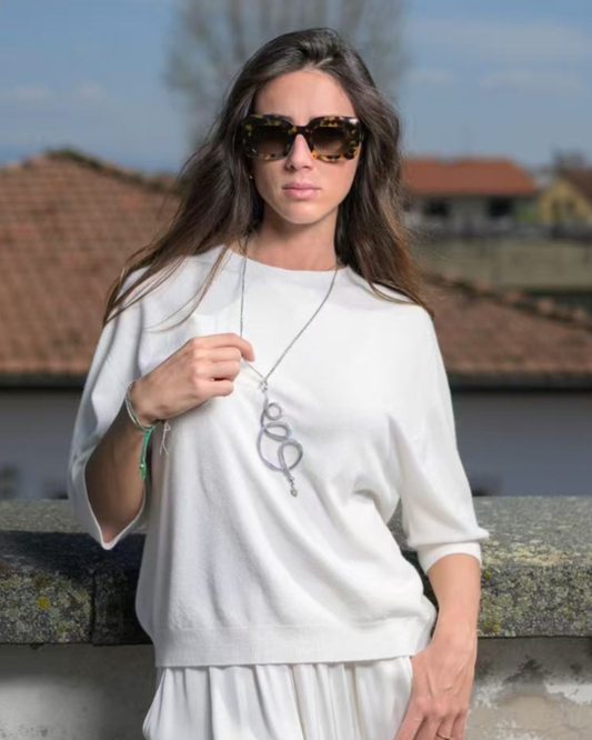 Black 3/4 Sleeve Lightweight Jumper