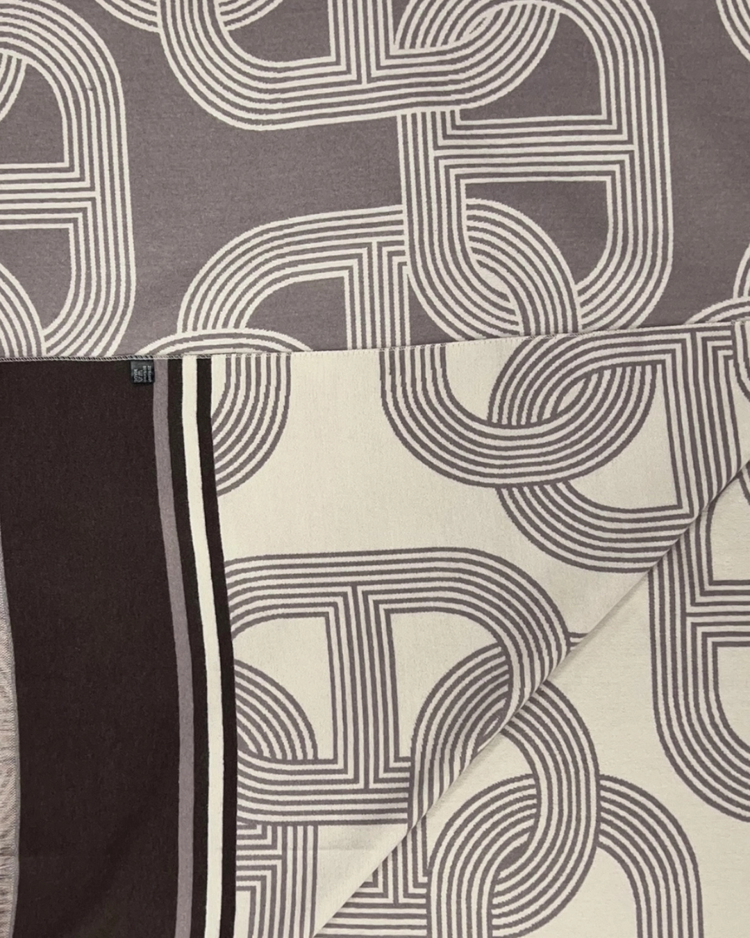 Blue Cashmere Blend Chain Link Print Scarf