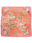 Blue Multi-Floral Pattern Silk Touch Square Scarf