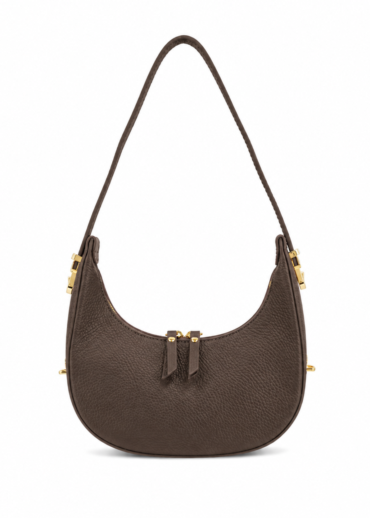 Red Leather Small Round Shoulder Bag