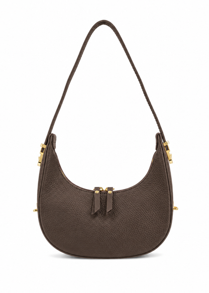 Red Leather Small Round Shoulder Bag