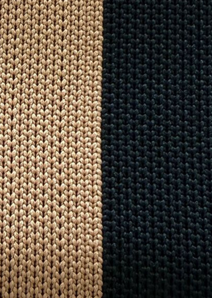 Black/Tan Woven Stripe Soft Pouch Clutch Bag