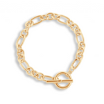 Gold Maude Curb Chain T bar Necklace